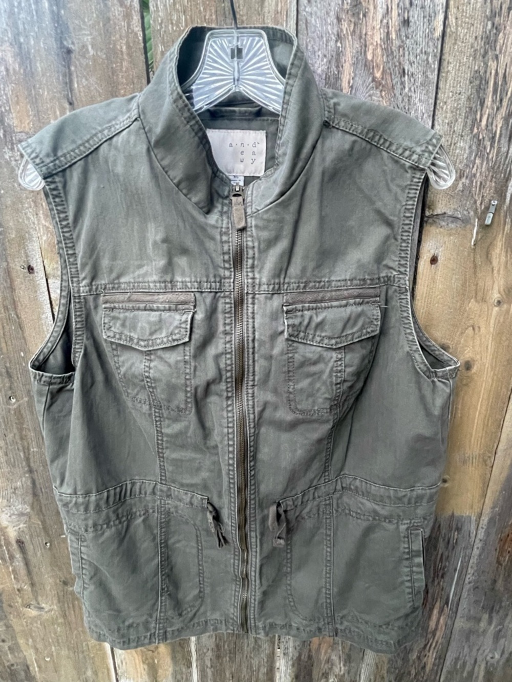 A New Day Sleeveless Utility Vest in Olive Green Sz. XL